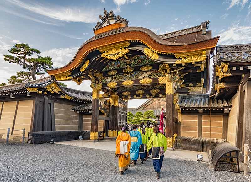 Nijo castle in Kyoto japan the gate