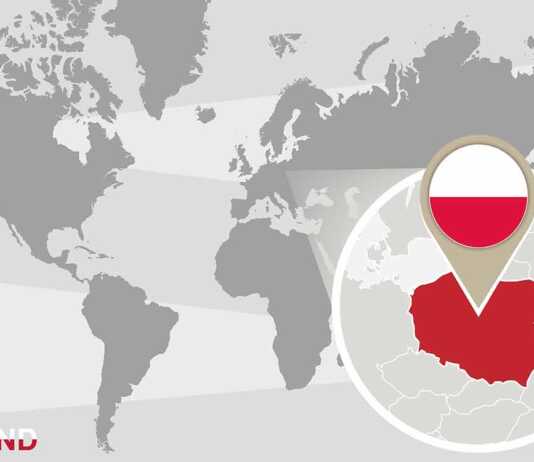 World Map With Magnified Poland