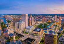 20 Charming Rhode Island Cities And Towns Perfect For A Weekend Escape Providence aerial view at night