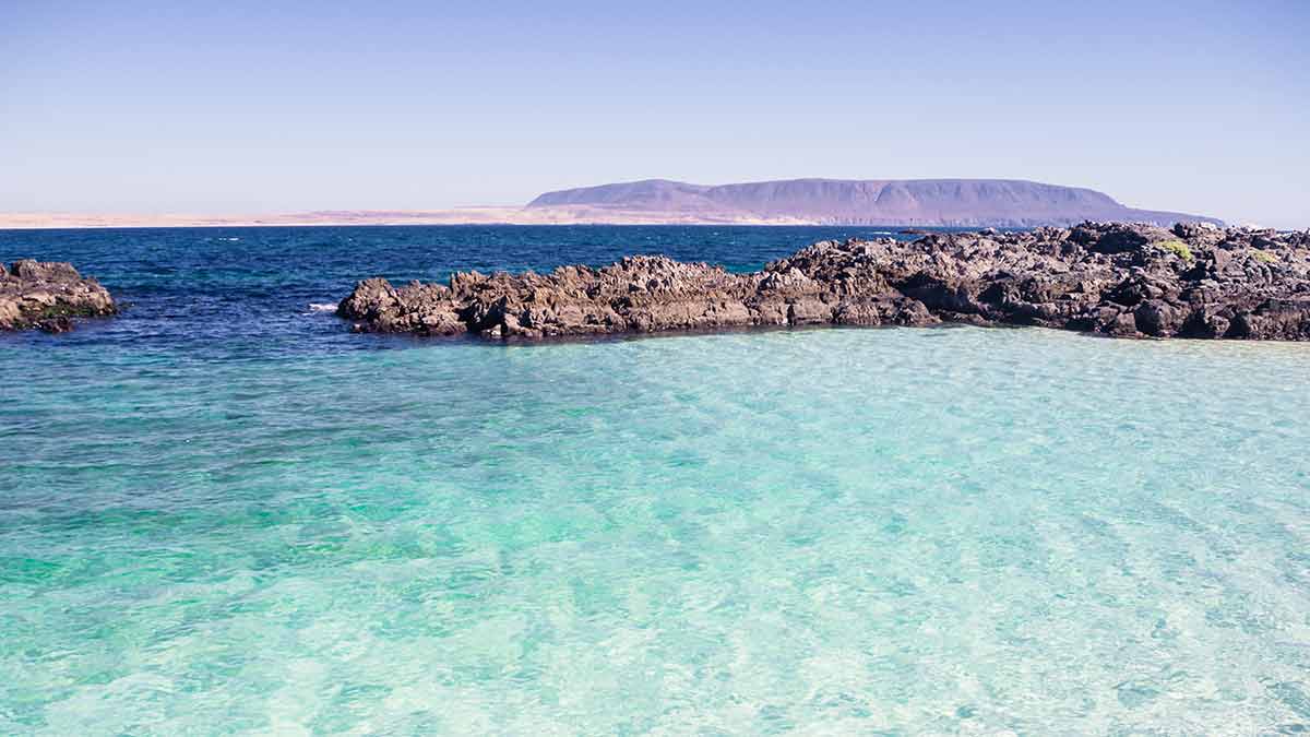 Santiago Chile beaches (Bahia Inglesa) translucent water and rocks