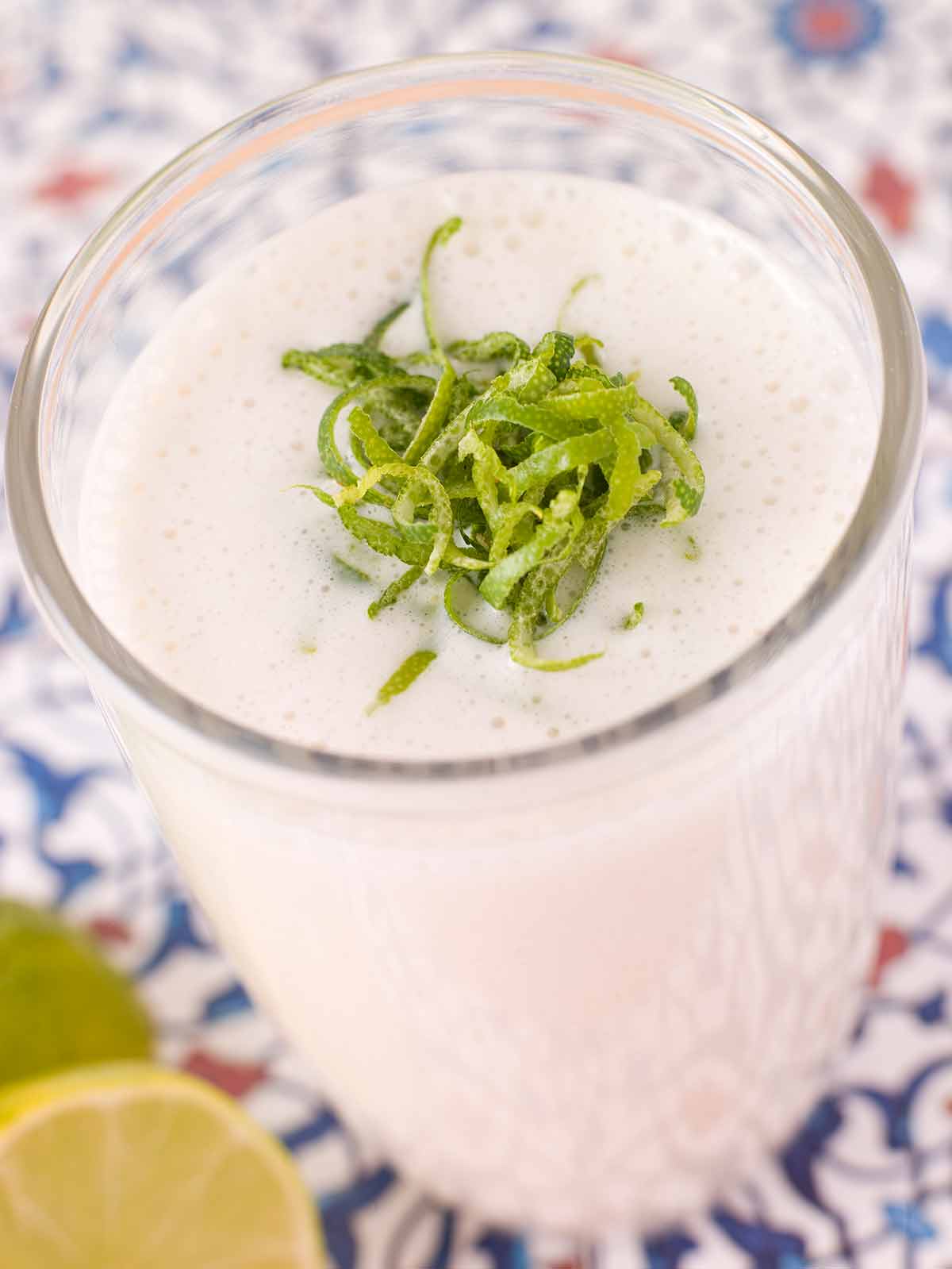 Spanish drinks horchata with lime rinds