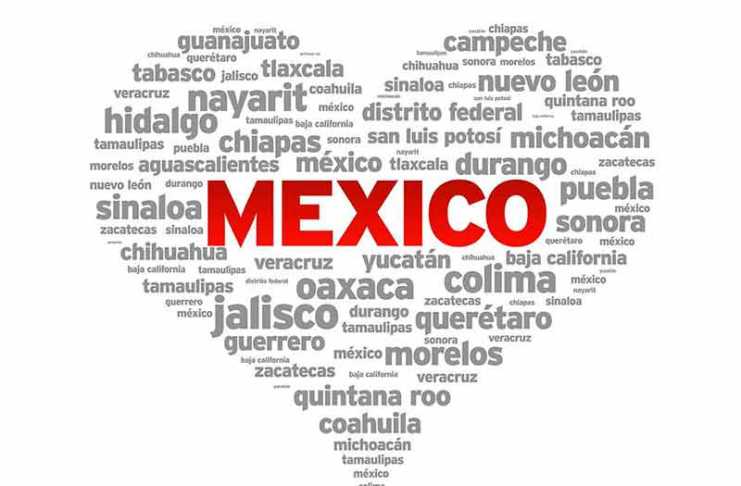 States of Mexico I Love Mexico Illustration on white background.