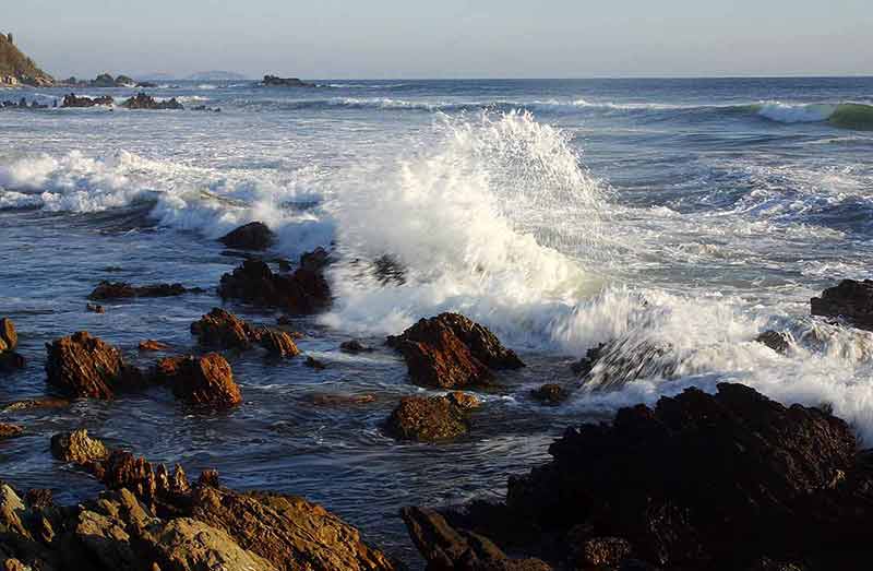 States of Mexico Guerrero waves crashing on rocks