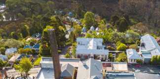 aerial view of the Carrington Hotel Katoomba