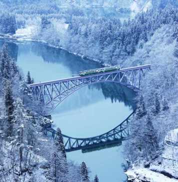 Things to do in Japan in winter First Tadami River Bridge