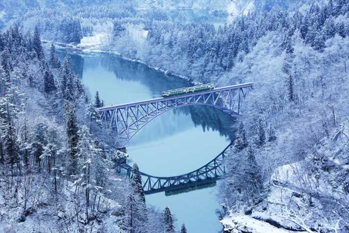 Things to do in Japan in winter First Tadami River Bridge Things to do in Japan in winter First Tadami River Bridge