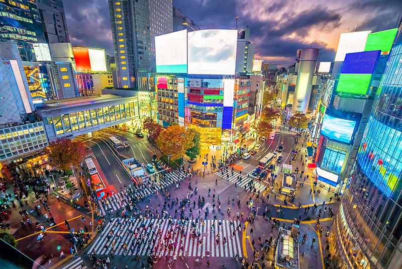 Tokyo destinations landmarks Shibuya Crossing