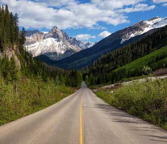 Scenic road in the Rockies