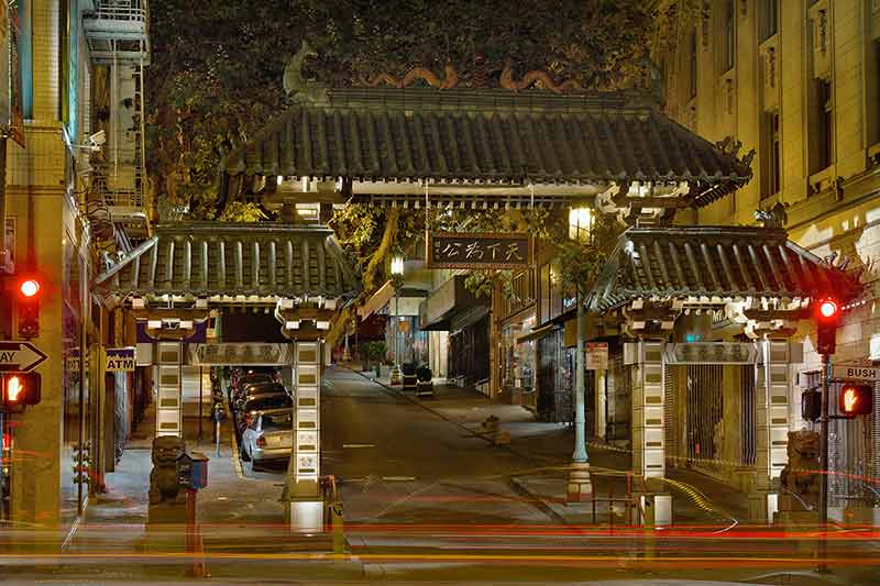 San Francisco Chinatown Gate At Night