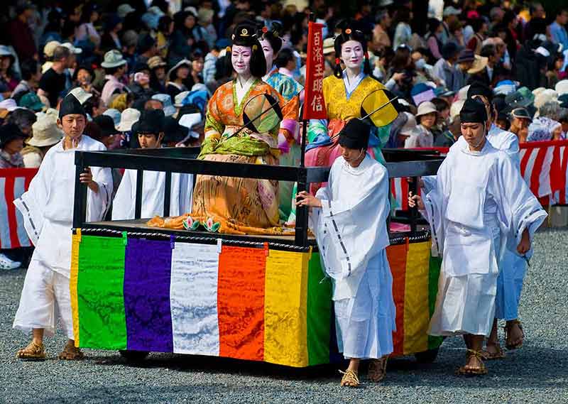 colourful float during the Jidai Matsuri Festival