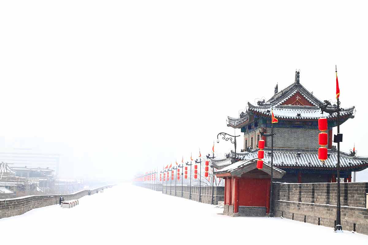 Where to have Christmas in China Xian walls snow