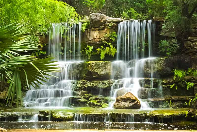Zilker botanical park waterfall in austin texas