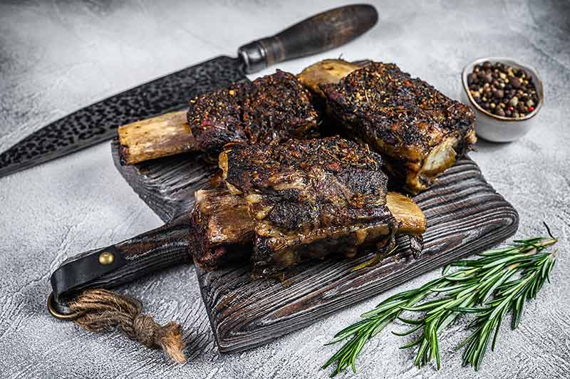 Barbecue Short Chuck Beef Ribs With Herbs