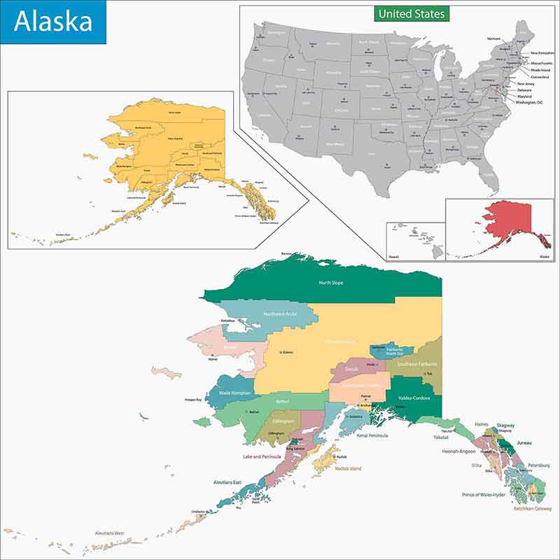 alaska landmarks map
