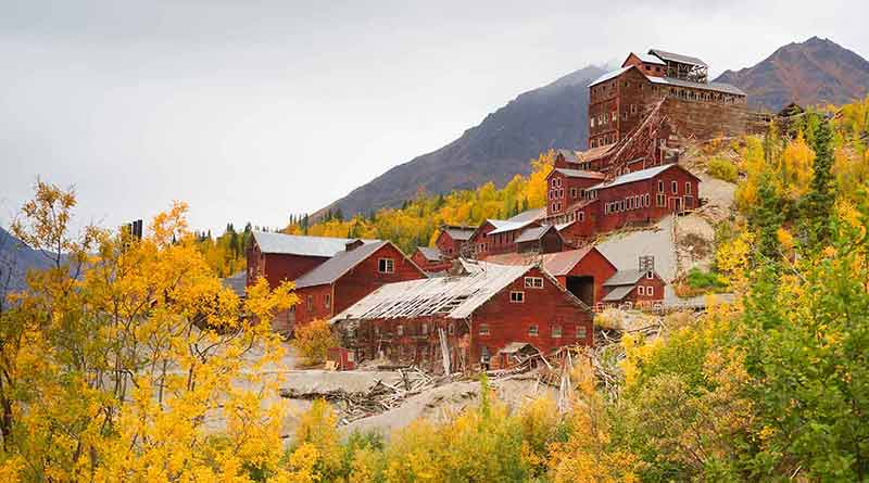 alaska state landmarks Kennecott Mines in the fall