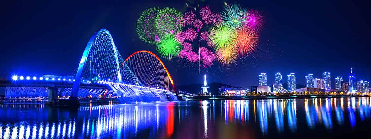 are there any day trips from seoul to north korea night lights on the bridge and fireworks in the sky