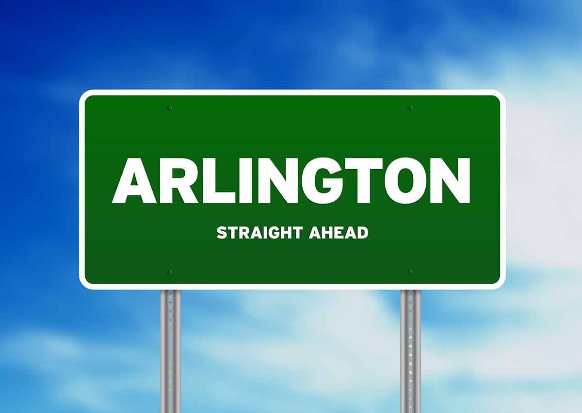 arlington, texas green arlington sign