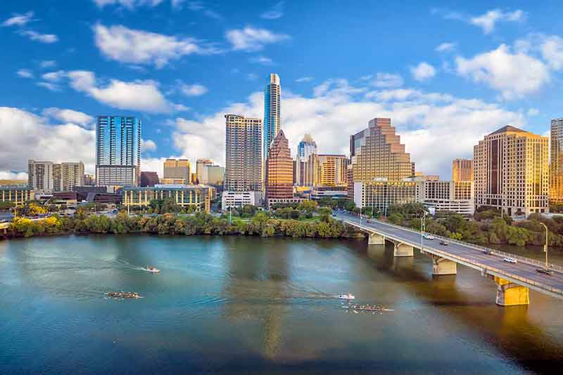 Downtown Skyline of Austin by the river