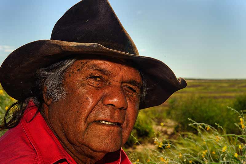 man wearing a well-worn australian outback hat