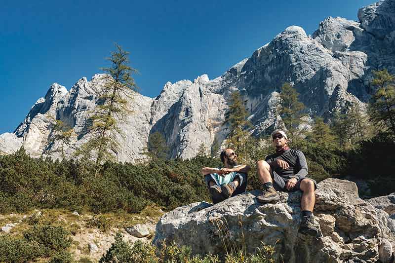hikers on Hochtor Mountain austria landmark