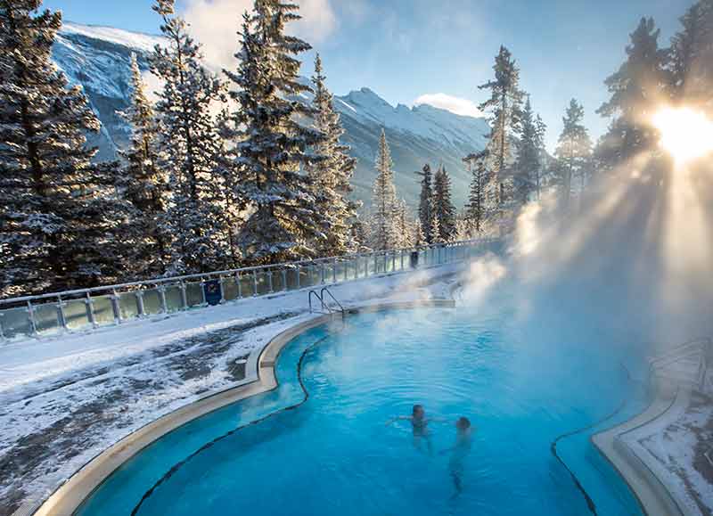 banff hot springs in winter
