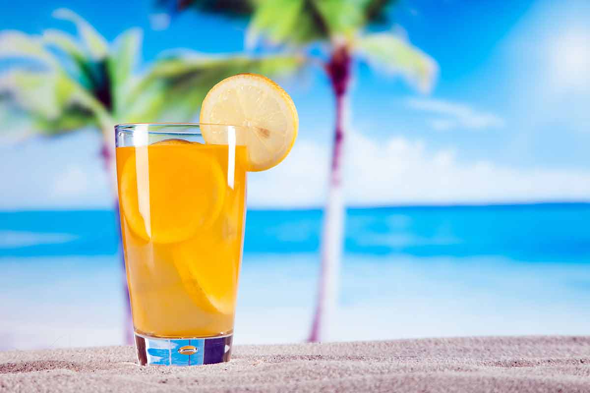 Tropical Drinks On Beach