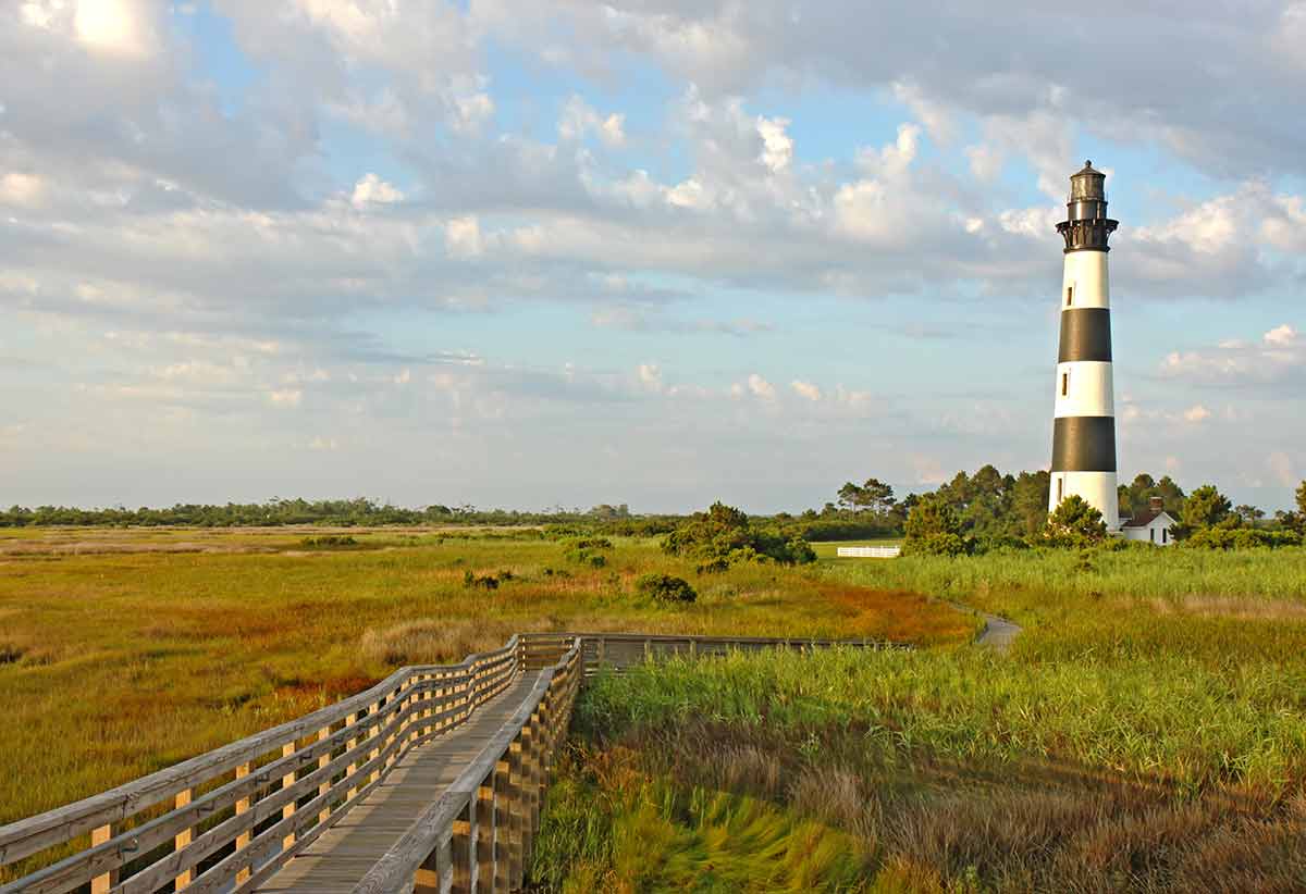 The Bodie Island Lighthouse On The Outer Banks Of North Carolina