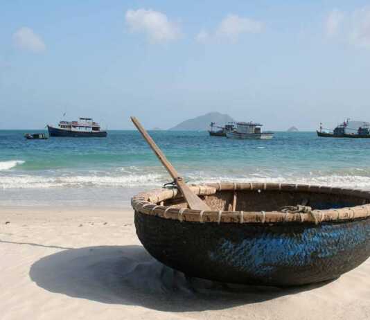 Boat On Beach In Con Dao Islands, Vietnam