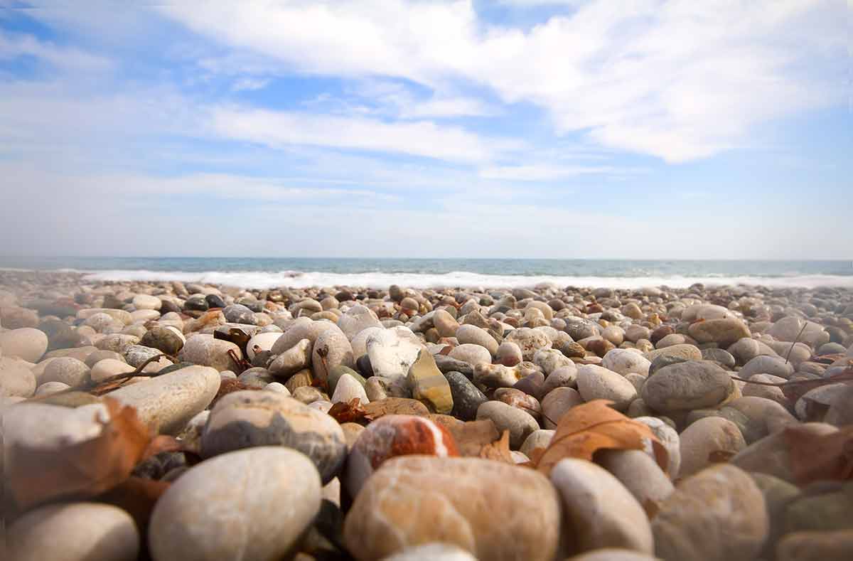 beaches near istanbul turkey pebbles beach and the ocean with blue sky