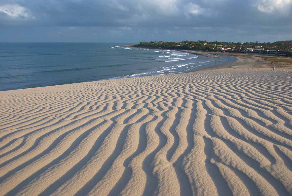 beaches south america wavy sand patterns on Jericoacoara Beach
