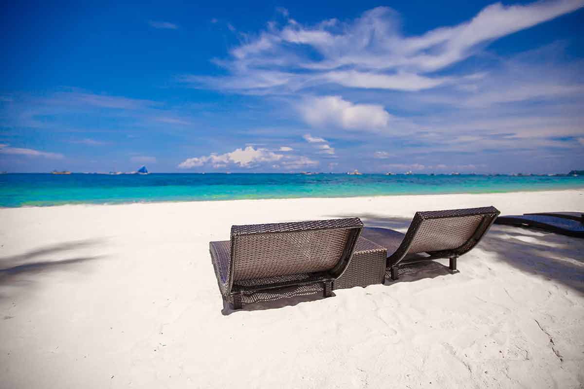 beautiful beaches in the philippines Beach Chairs on beautiful island