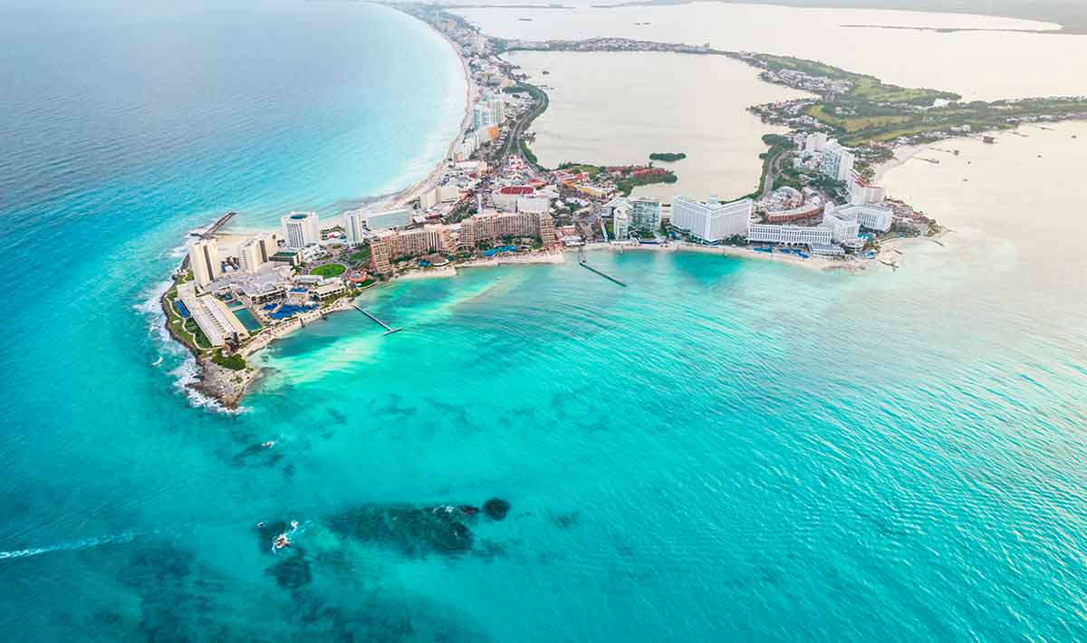 best beaches Mexico cancun aerial