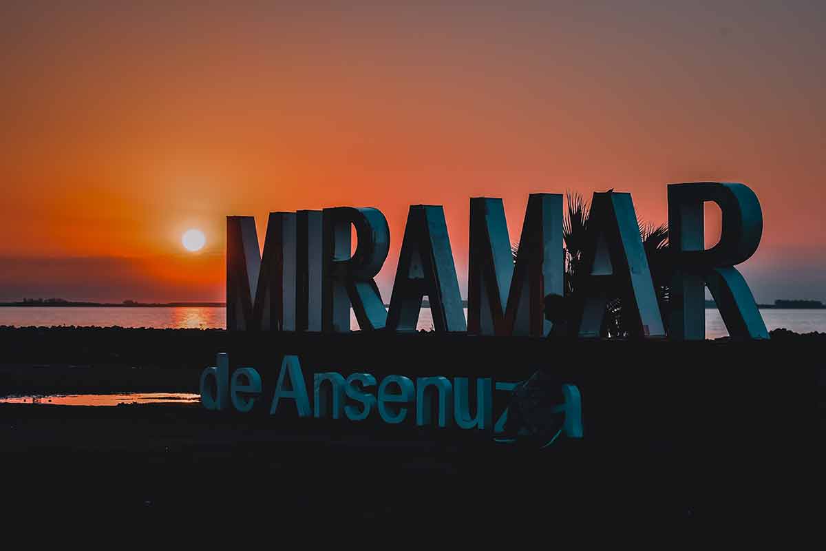 best beaches argentina Miramar sign