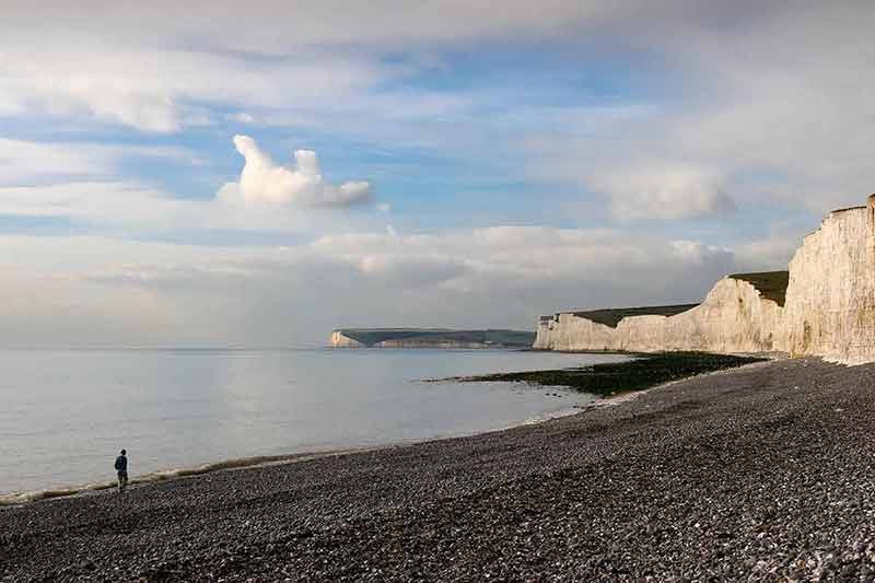 best beaches in england sheer chalk cliffs