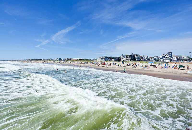 best beaches in new jersey people on the beach with accommodation in the background