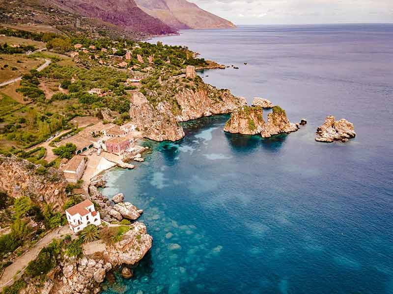 best beaches sicily aerial view of scopello