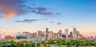 Denver Downtown City Skyline, Cityscape Of Colorado In USA