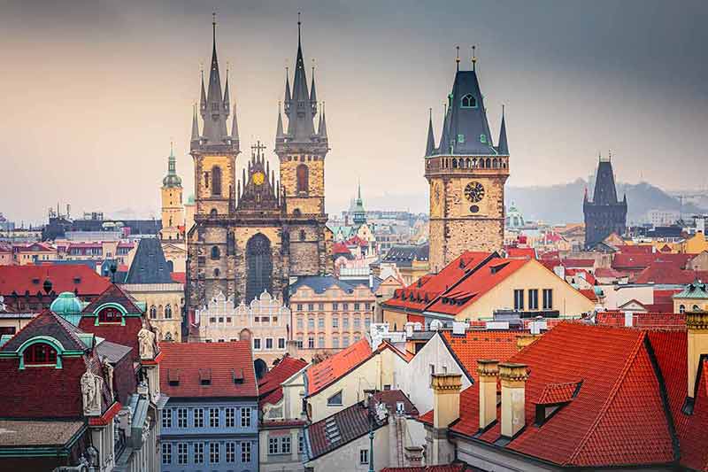 Panoramic View Over The Cityscape Of Prague