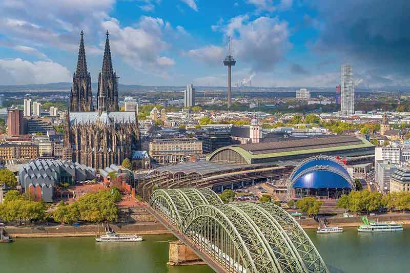 Downtown Cologne City Skyline, Cityscape Of Germany