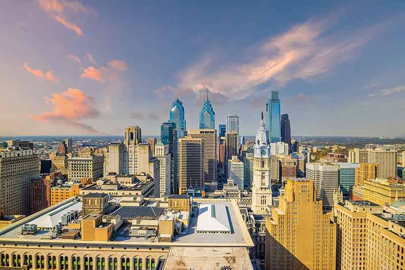 Philadelphia Downtown city Skyline, Cityscape In Pennsylvania