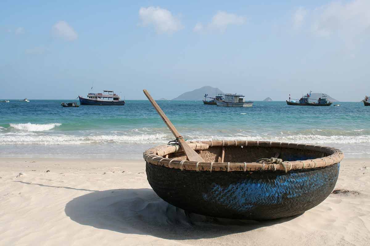 Boat On Beach In Con Dao Islands