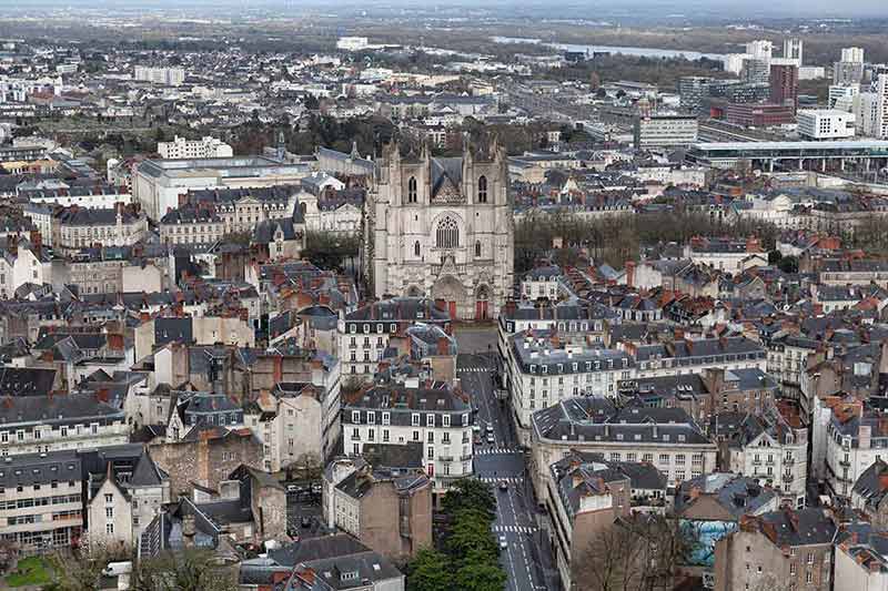Aerial view of Nantes