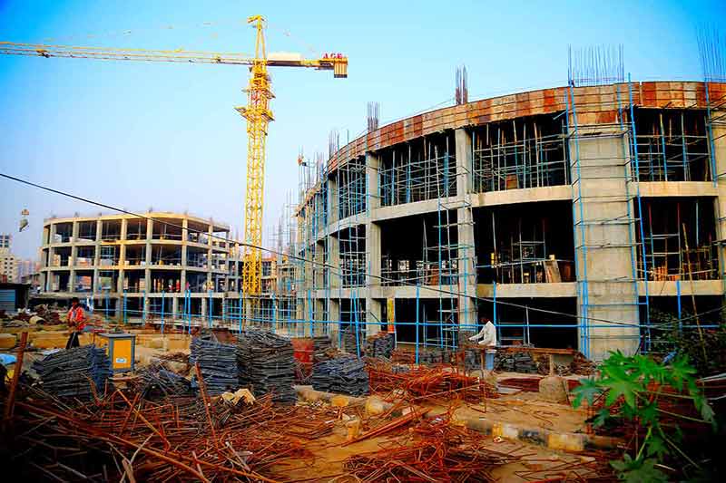 Top View Of New Construction Of Building In Surat