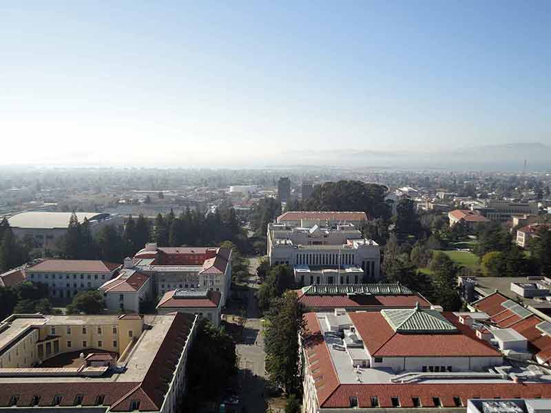 Birds Eye View Of Historic And Modern Buildings Of UC Berkeley Campus