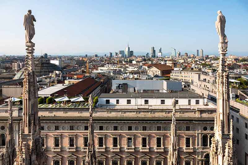 Aerial View Over Milan Italy