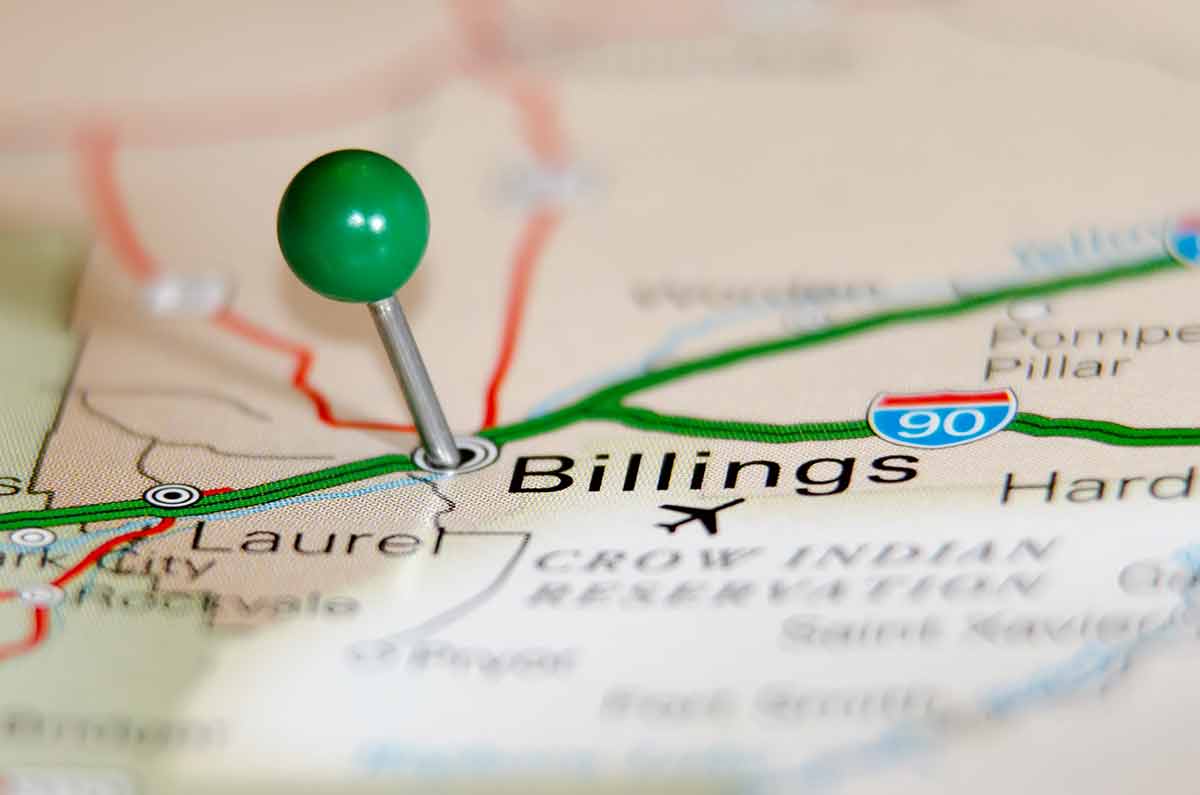 billings city pin on the map