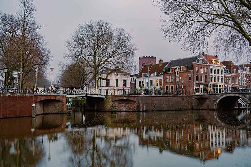 Utrecht canals old historical city