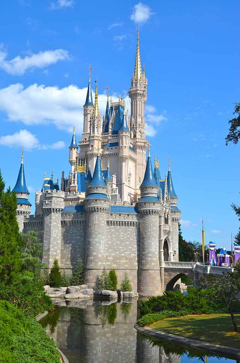 best day trips from miami Cinderella Castle against blue sky