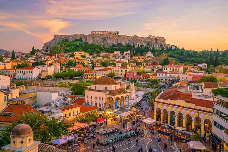 Downtown Athens City Skyline In Greece