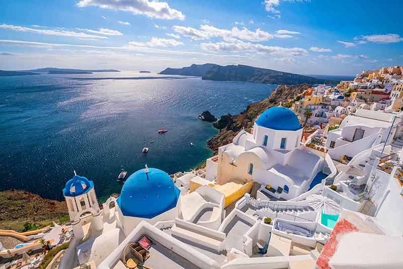 aerial top view of oia